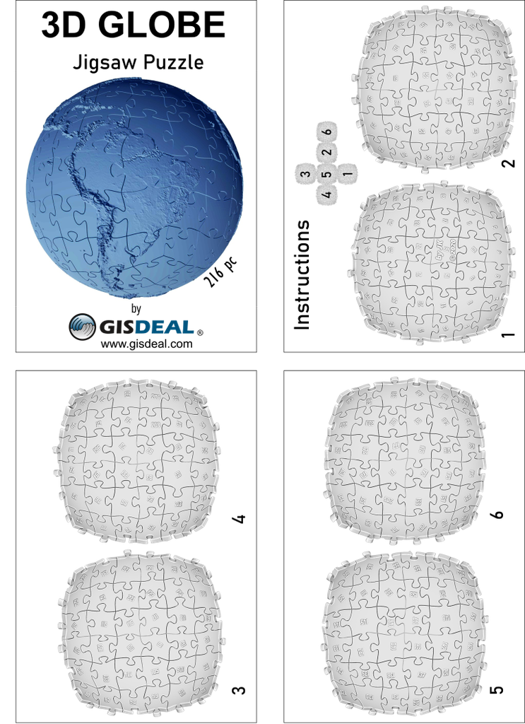 3D Globe Puzzle (Manual)